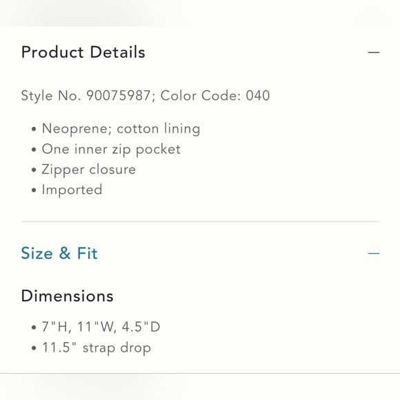 Anthropologie Woven Neoprene Shoulder Bag BLUE  7"H, 11"W, 4.5"D - Picture 4 of 15